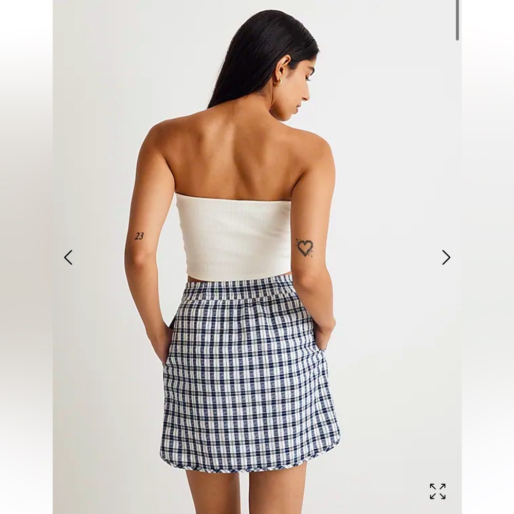 Madewell Curved-Hem Mini Skirt in Plaid, NWT! Size M - Picture 4 of 13